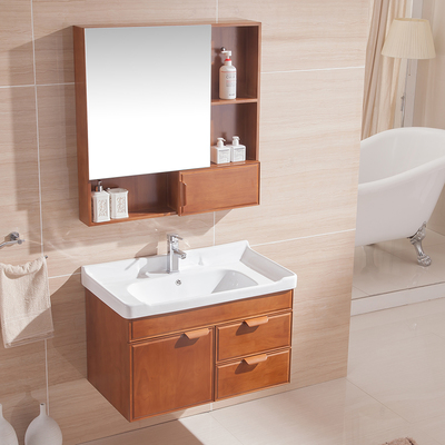 克麗菲兒橡木浴室柜 衛浴柜洗面洗臉盆洗手臺盆組合KL-2873帶鏡柜