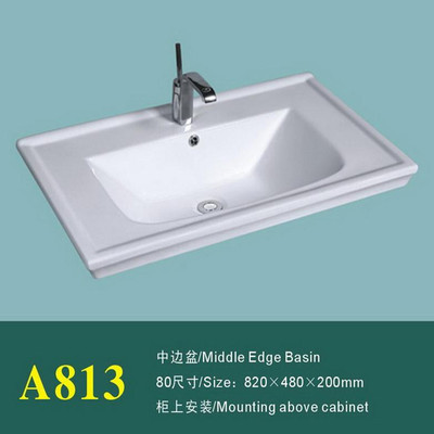 【廠家直銷批發陶瓷臺盆、臺上盆、浴室柜盆、洗臉盆、中邊盆A813】價格,廠家,圖片,其他水暖衛浴五金,嘉善縣魏塘鎮鷹標潔具商行-